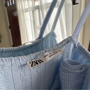 ZARA Cable Weave Bodycon Knit Mini Dress Square Neck in Light Blue Women's Small thumbnail 5