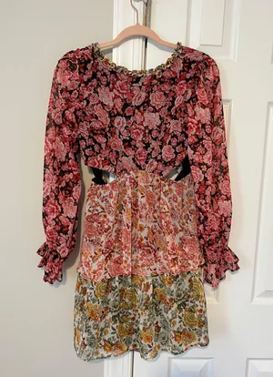 Floral Cut-out Mini Dress thumbnail 1