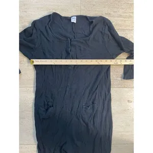 Smash + Tess Black Ribbed Long Sleeve Romper Jumpsuit Loungewear‎ thumbnail 3