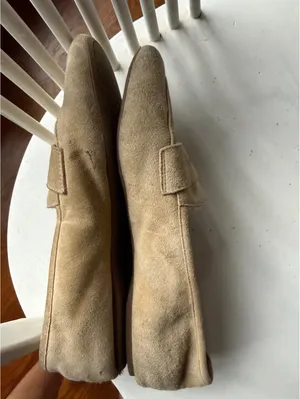 Birdies Beige Suede Loafers with Faux Fur Lining, Size 8.5 thumbnail 6