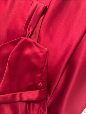 David’s Bridal Burgundy Red Satin Midi A-Line Dress Size 4 Formal Bridesmaid thumbnail 4