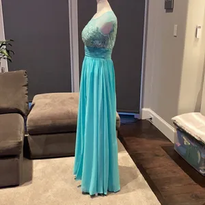 Women’s Chiffon Lace Appliqué Dress with Slit Prom Party Wedding NWOT 8 thumbnail 3