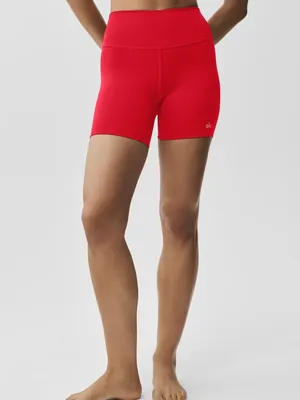Alo Yoga 2.5” Airbrush high-waist Red Biker Shorts activewear yoga Pilates gym thumbnail 2