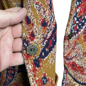 ANTHROPOLOGIE MOTH Women’s Golden Paisley Snap Front Sweater Blazer thumbnail 7