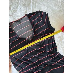 Banana Republic Womens Dress Medium Surplice Short Sleeve Striped size S thumbnail 3