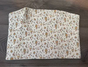 American Eagle Cream Floral‎ Smocked Crop Tube Top thumbnail 1