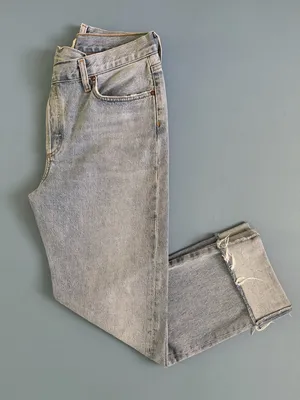 Agolde Criss Cross Straight Leg Dimension Light Wash Organic‎ Cotton Denim Jeans thumbnail 5