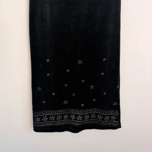 Y2k Black Philly California Velvet Floral Print Maxi Skirt thumbnail 4