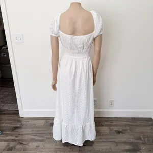 [Billy J] Tania White Eyelet Lace Puff Sleeve Square Neck Midi Dress NWT Size 16 thumbnail 3