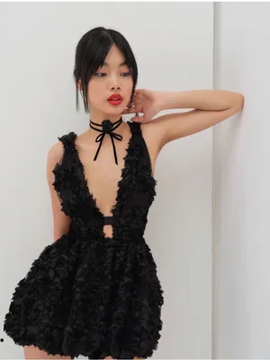 For Love and Lemons, Astrid, black, open back mini dress XS thumbnail 2