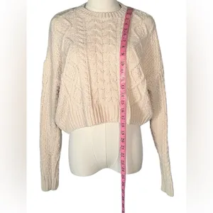 La Hearts‎ Cream Cable Knit Sweater thumbnail 3