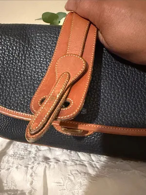 Dooney & Bourke Black Pebbled Leather Crossbody with Brown Trim thumbnail 12