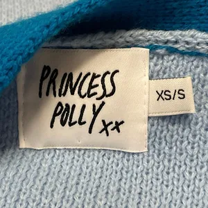 Princess Polly Zaynah Blue Long Sleeves Knit Cropped Cardigan Sweater Top XS thumbnail 4