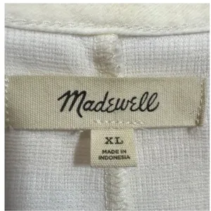Madewell‎ Crosshatch Side Tie Sleeveless Faux Wrap Dress Bright Ivory XL thumbnail 3