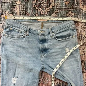 7 For All Mankind Josefina Skinny Boyfriend Distressed Jeans Light Wash Size 29 thumbnail 7