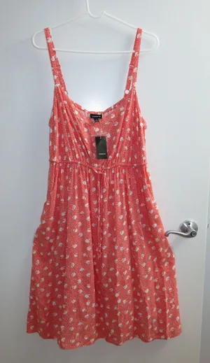 Torrid Coral Floral Babydoll Tank Midi Dress Summer Plus Size 2X thumbnail 1