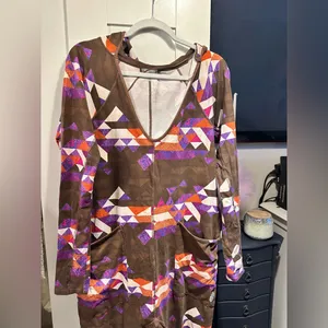 NWOT Free People Movement Hot Shot Long Sleeve Printed Onesie - Delta Geo Combo thumbnail 8