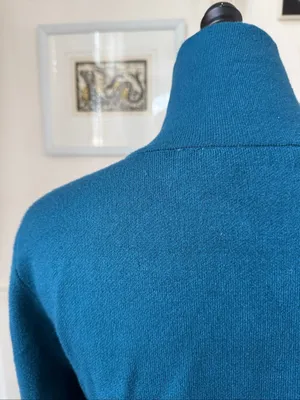 Soft Surroundings Meria Zip Cardi Womens Sweater Cardigan Teal Blue S thumbnail 6