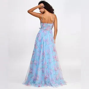 City Studios Juniors’ Blue Floral-Print Bustier Prom Gown size‎ 5/6 NWT thumbnail 2