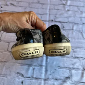 Coach Kalyn Low Top Logo Canvas Sneakers Shoes Womens 5.5 Black thumbnail 6