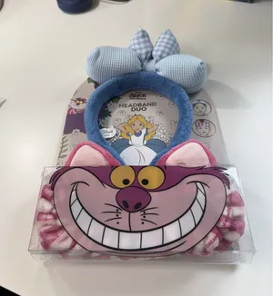 Disney Alice in Wonderland Headband Duo Spa Set Cheshire Cat Blue Bow 2 Count thumbnail 1