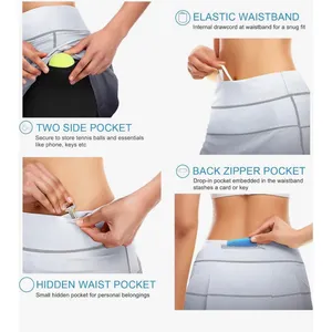 Tennis Skirt Skort 4 Pockets Athletic Golf Shorts Workout Running‎ Ombré 2XL thumbnail 11