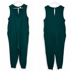 Everest Green Sleeveless Sweatpant Jumpsuit thumbnail 2