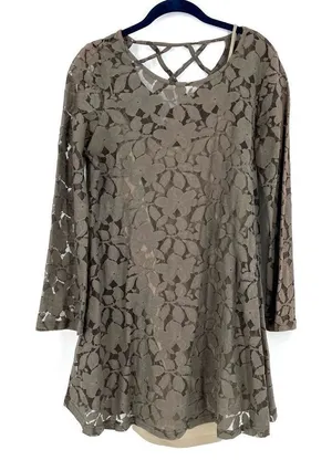 Altar’d State Lace Overlay Olive Green Dress medium‎ thumbnail 1