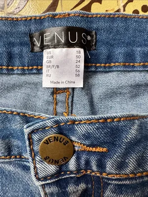 VENUS Embroidered Hem Flare Jeans - Blue SZ: 18 thumbnail 5