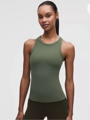 Lululemon Align Waist-Length Racerback Tank Top Green Athletic thumbnail 2