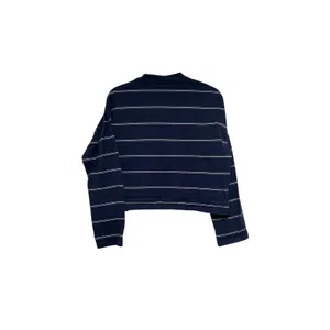 Nike Navy and White Striped Crop Long Sleeve Shirt S thumbnail 7