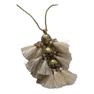 Raven tassle necklace in cream dangle cute new long chain thumbnail 6