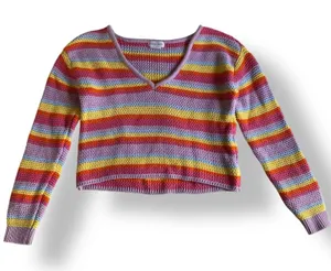 Revolve Lovers + Friends Camino Cropped Sweater in Bright Rainbow Pastel Size‎ S thumbnail 1
