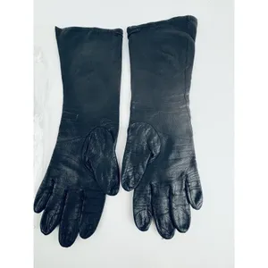 Vintage‎ Black Leather Gloves Size 7 Silk lined Gala opera classy chic Germany thumbnail 4