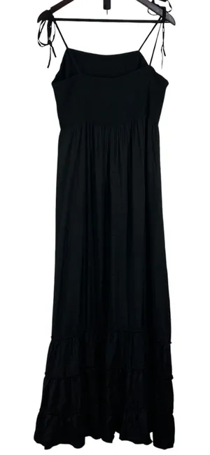 KOJOOIN Maxi Dress Smocked Sundress Tie Strap Tiered Casual Black 2XL Flowy‎ thumbnail 1