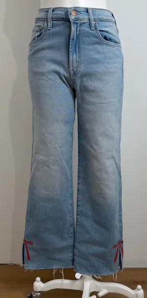 MOTHER The Rambler Zip Slice Hover Fray Jeans thumbnail 1