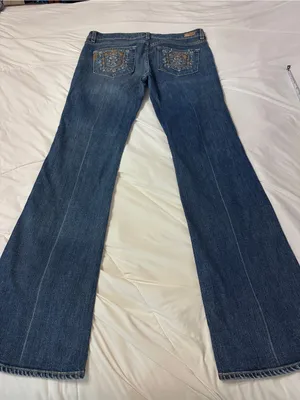 Paige Laurel Canyon Bootcut Women’s Blue Embroidered Jeans - Size 32 thumbnail 4