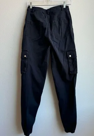 White Fox Boutique Black Cargo Jogger Street Style Size Medium Utility Comfort thumbnail 4