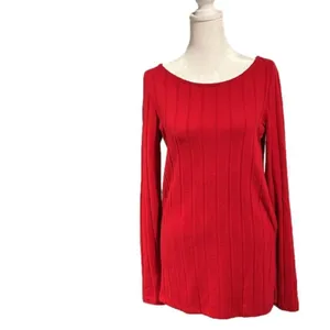 Anthropologie Ribbed Slide Slit Tunic Red New NWOT - Small thumbnail 3