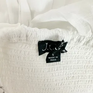 NEW J.Crew Ravenna Dress Ramie Ruffle Lightweight Smocked Midi White Small thumbnail 15