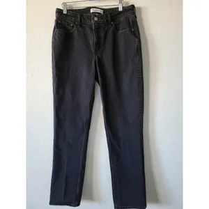 Abercrombie & Fitch Curve Love Women's 27 Black Mid Rise 90s Straight Jeans thumbnail 9