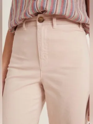 Marine Layer Bridget Slim Wide Leg Crop Pants in Peach Whip thumbnail 5