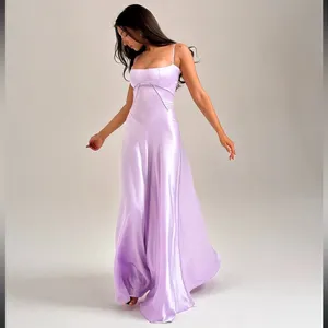 House of L D-DD 'Anabella' Orchid Lace Up Maxi Dress‎ NWOT thumbnail 2