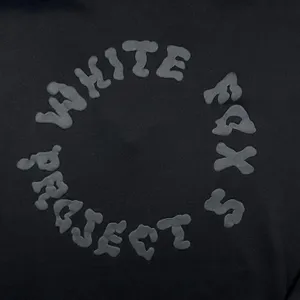 White Fox Project 5 Quarter Zip Pullover Black Oversized Sweatshirt M/L Graphic thumbnail 4