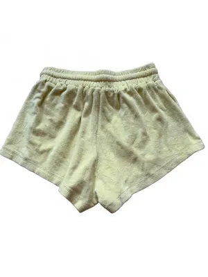 Daily Drills Terry Cloth Towel Sweat Shorts Lounge Yellow Women's Size M/L thumbnail 4