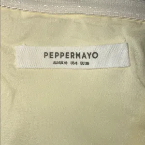 Peppermayo Girl Crush Bow Mini Dress Butter Yellow Strapless Cutout Size 6 thumbnail 6