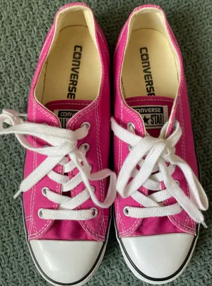 Pink Low Top Converse Sneakers  thumbnail 5