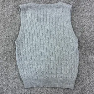 Brandy Melville Sweater Vest Women OSFM Gray Cable Knit Preppy V-Neck Sleeveless thumbnail 5