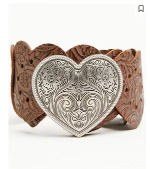 Boot Barn Shyanne Women’s Marigold Heart Plaque Leather Strap Belt thumbnail 4