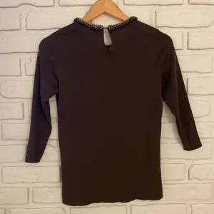 Zara knit top with beaded neckline size small thumbnail 6